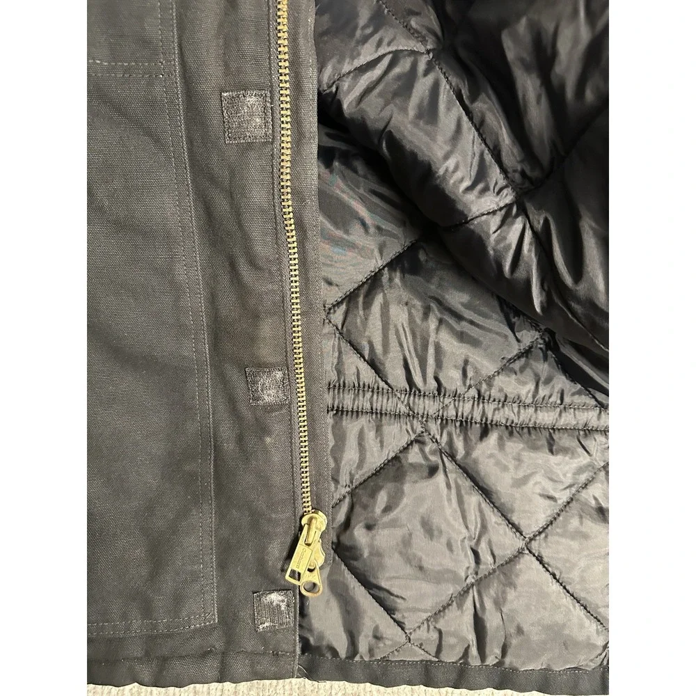 Carhartt Mens Black Large Traditional Arctic Quilt Lined Duck Coat C003